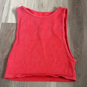 Bright Red Workout Crop Top